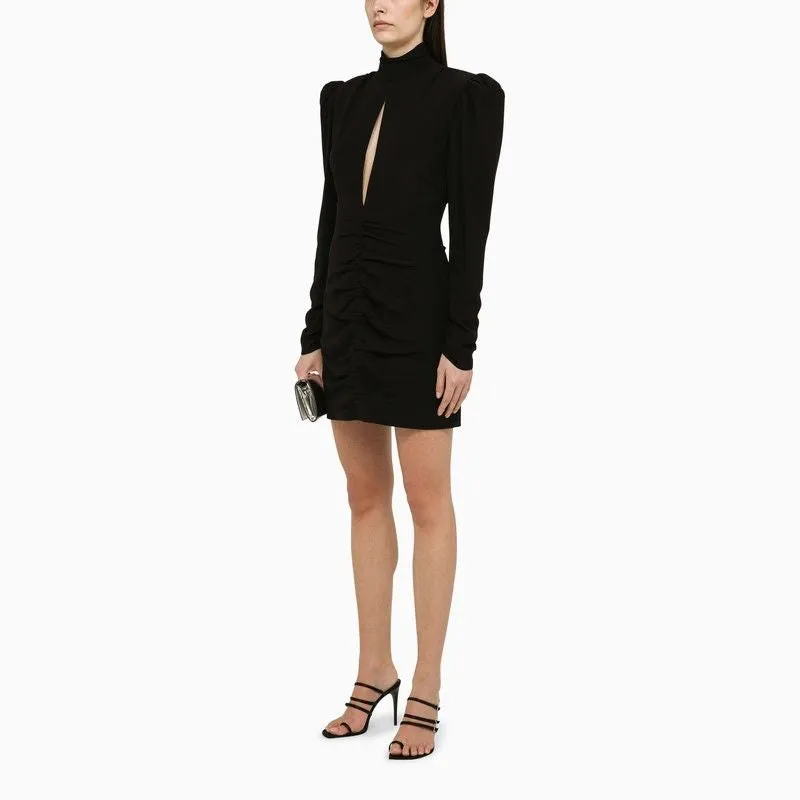 BLACK DRAPED SILK MINIDRESS sold by Lord & Taylor product image thumbnail 2