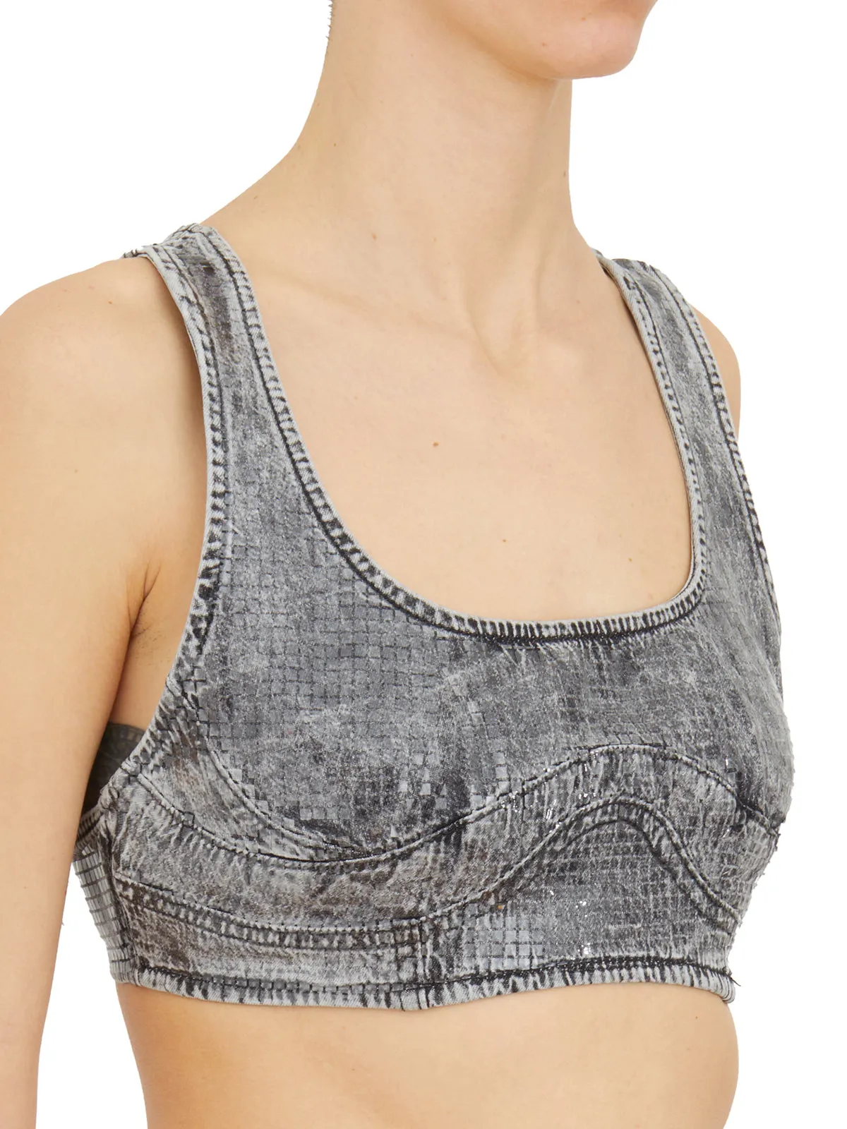 TOP IN DENIM CON MICRO PAILLETTES sold by Lord & Taylor product image thumbnail 4