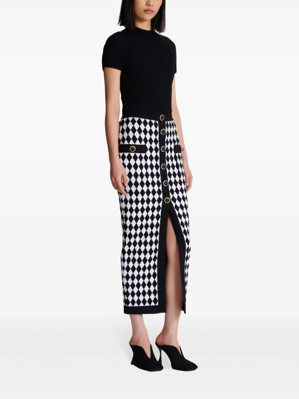 BUTTONED MIDI SKIRT sold by Lord & Taylor product image thumbnail 4