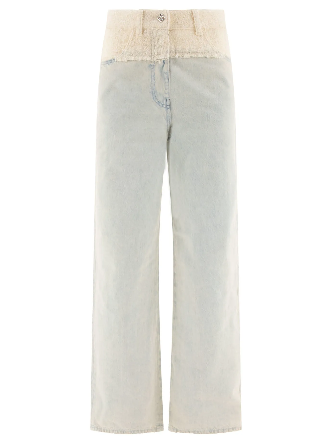 OVERSIZED DENIM AND TWEED MIXED JEANS WITH 4G DETAIL sold by Lord & Taylor