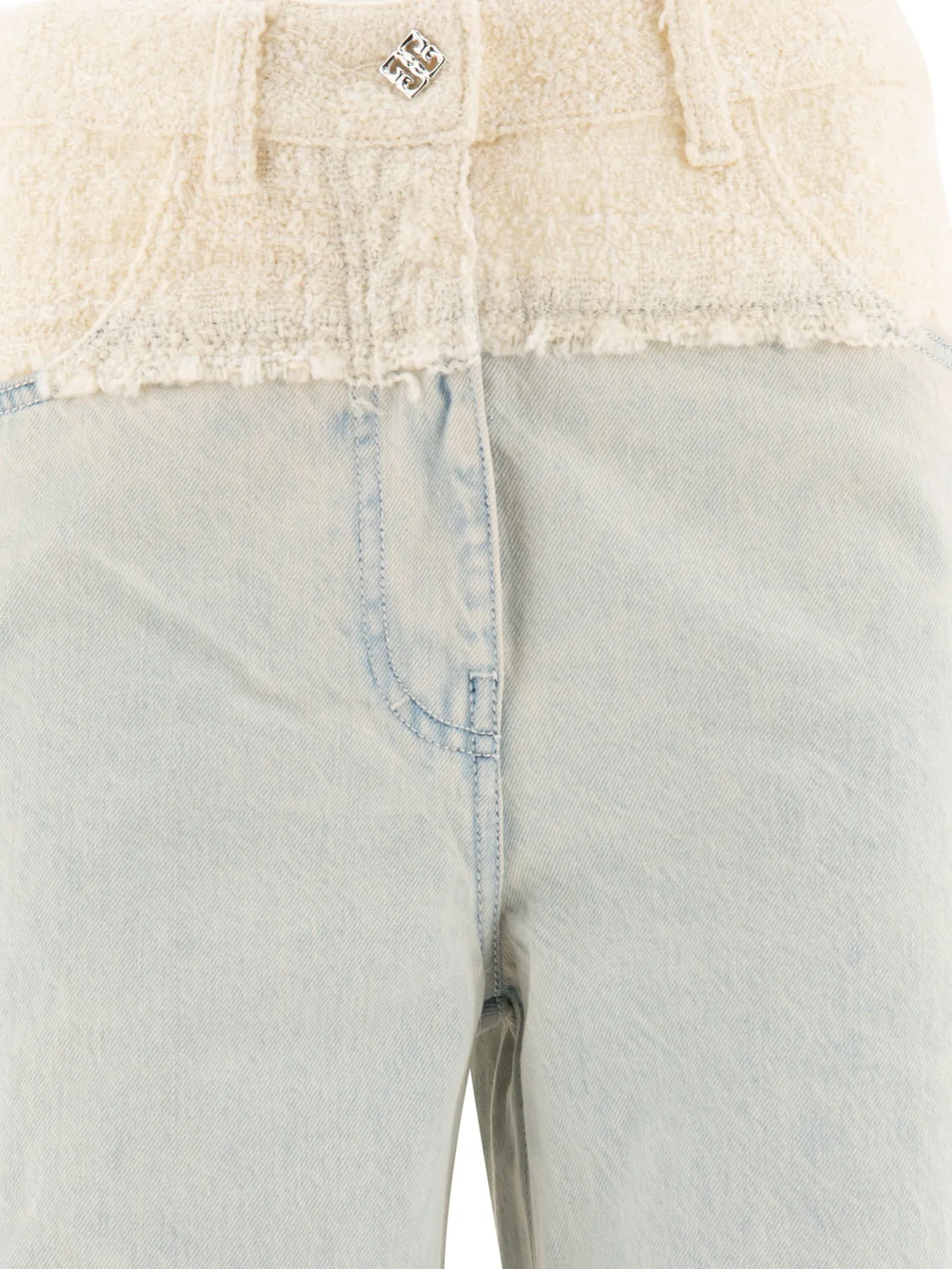 OVERSIZED DENIM AND TWEED MIXED JEANS WITH 4G DETAIL sold by Lord & Taylor product image thumbnail 3