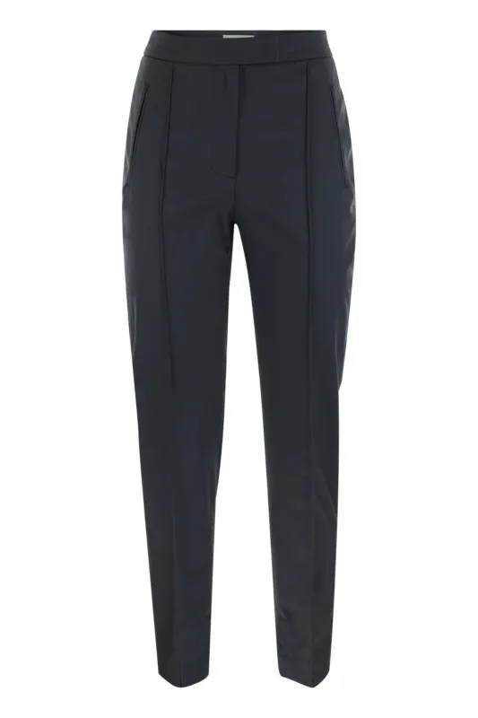 FRIDA - COTTON AND SILK TROUSERS WITH PLEAT made by Pt01