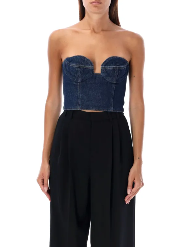 BUSTIER DENIM TOP sold by Lord & Taylor