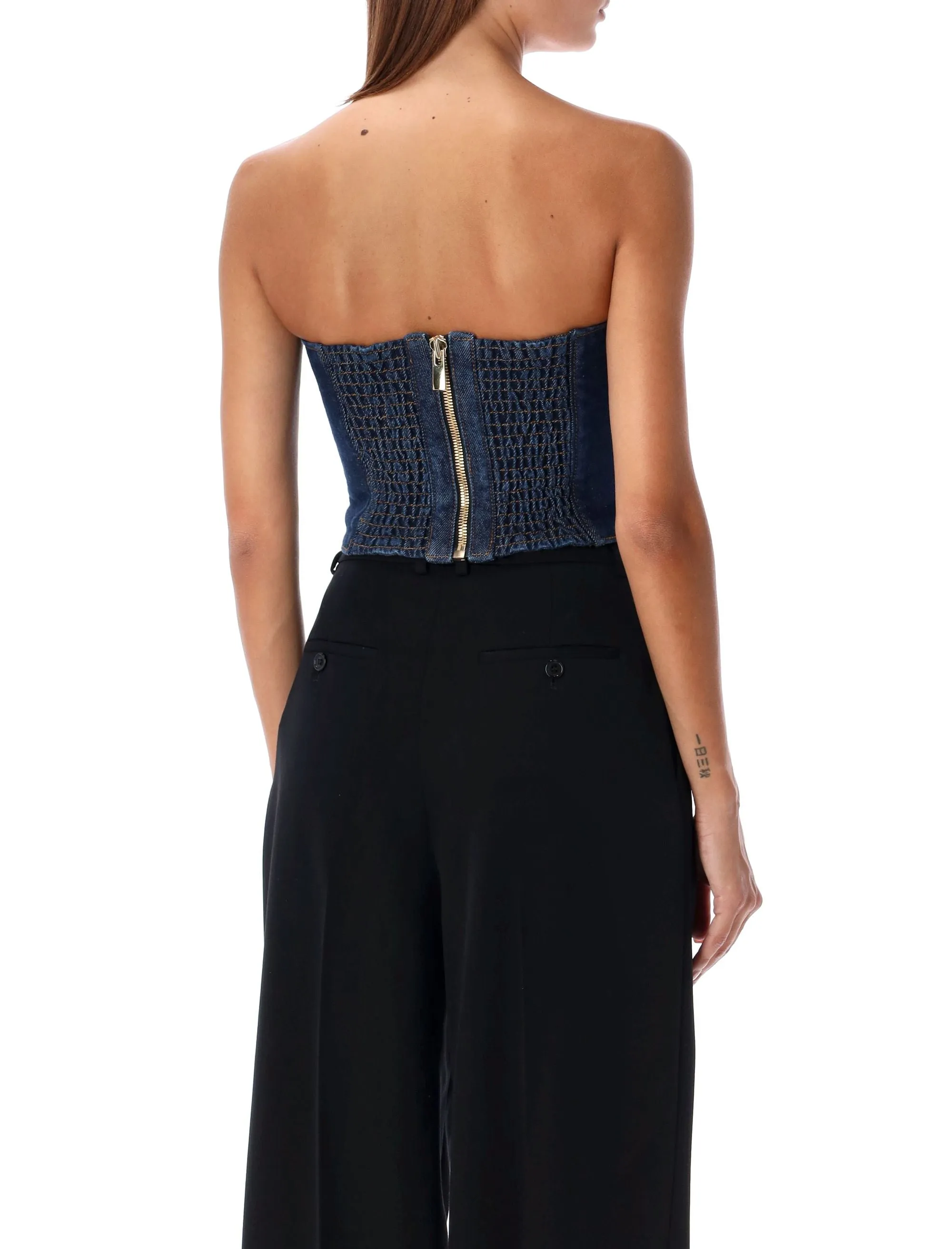 BUSTIER DENIM TOP sold by Lord & Taylor product image thumbnail 2