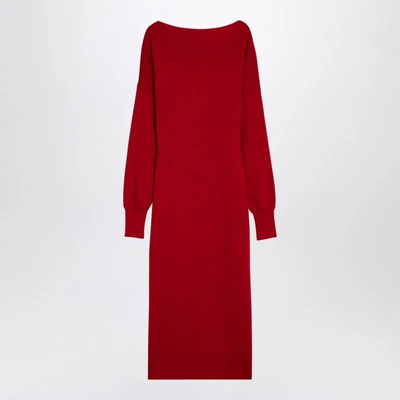 RED WOOL AND CASHMERE MIDI DRESS sold by Lord & Taylor