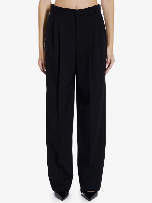 BLACK WOOL WIDE TROUSERS sold by Lord & Taylor