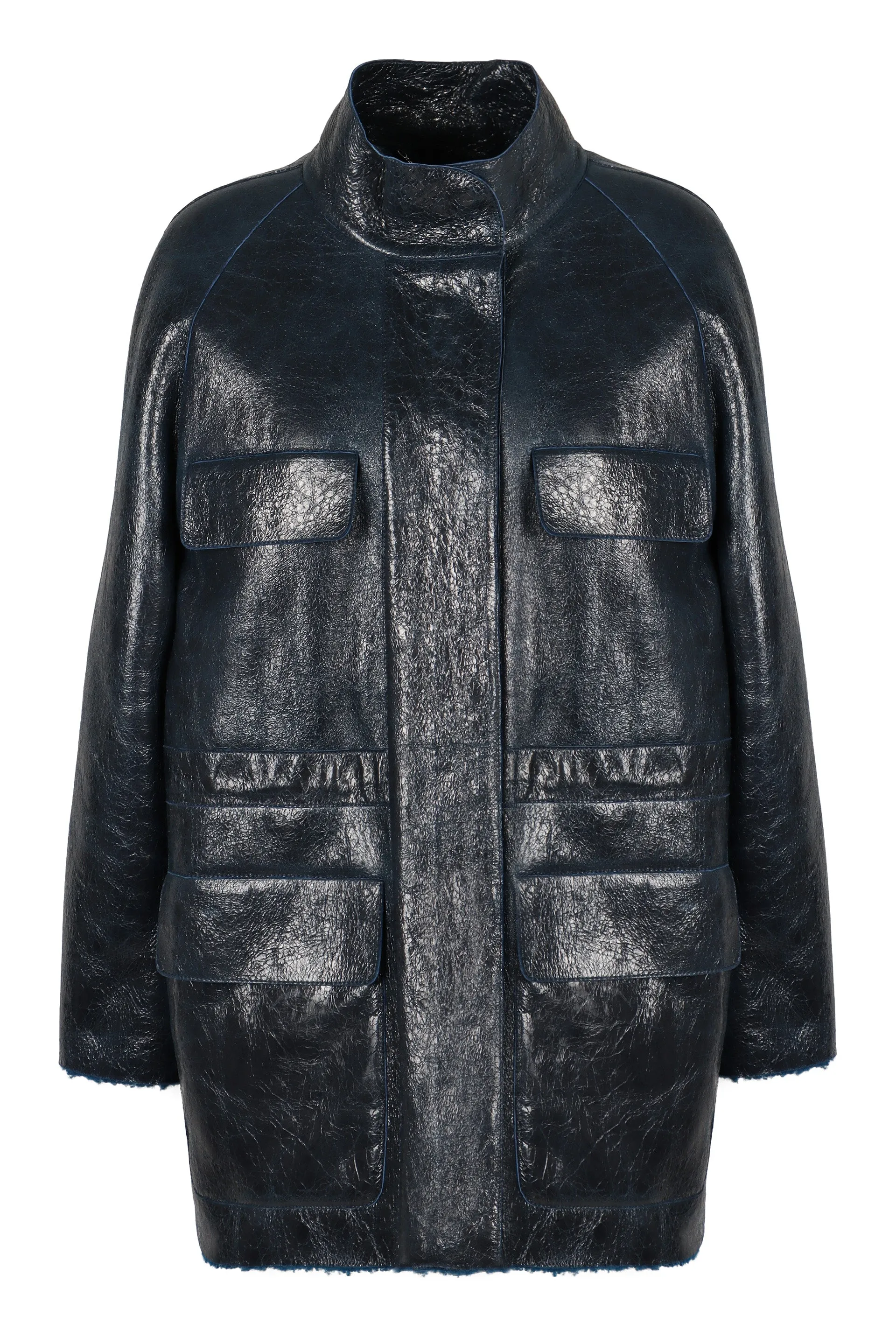 DARK BLUE SHEEPSKIN JACKET sold by Lord & Taylor