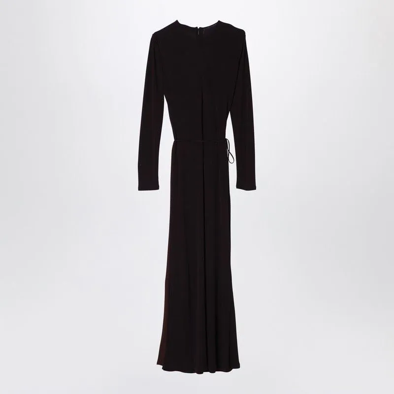 DRAPED LONG DRESS IN DARK PURPLE JERSEY sold by Lord & Taylor product image thumbnail 2