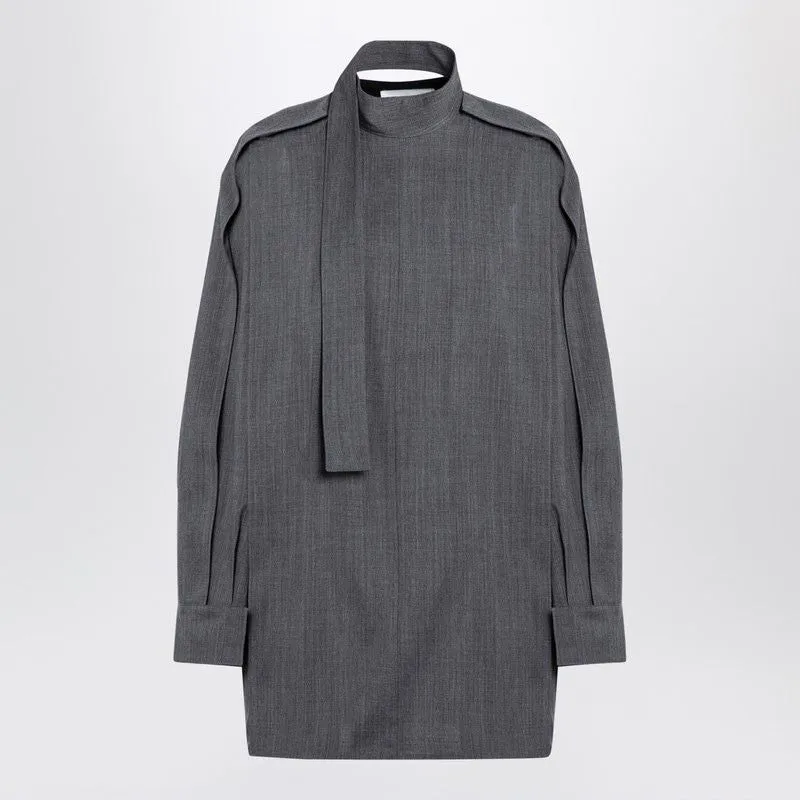 GREY WOOL SHIRT WITH SCARF sold by Lord & Taylor