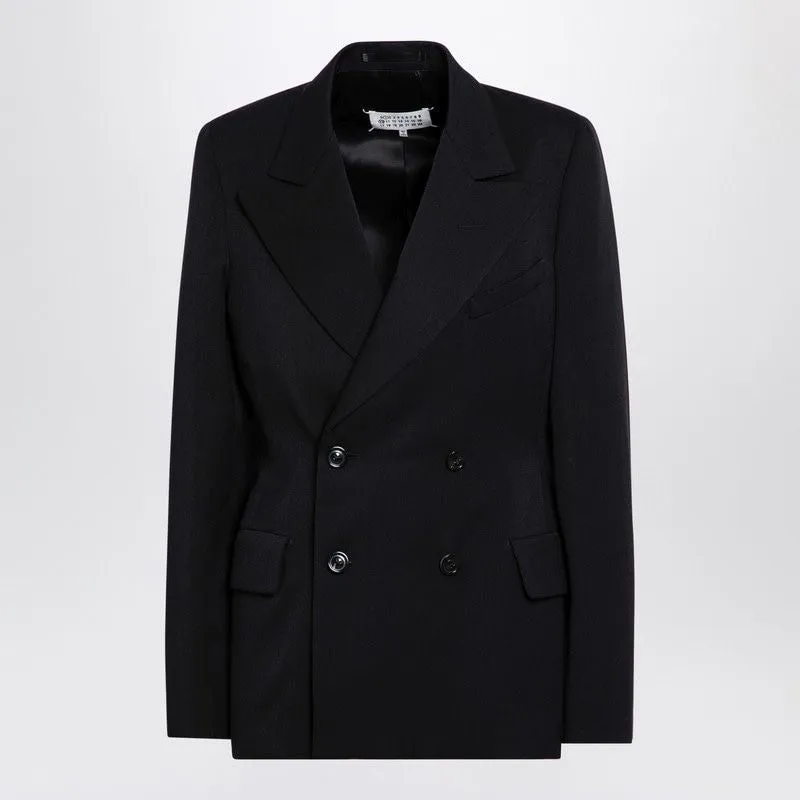 BLACK DOUBLE-BREASTED JACKET IN WOOL sold by Lord & Taylor