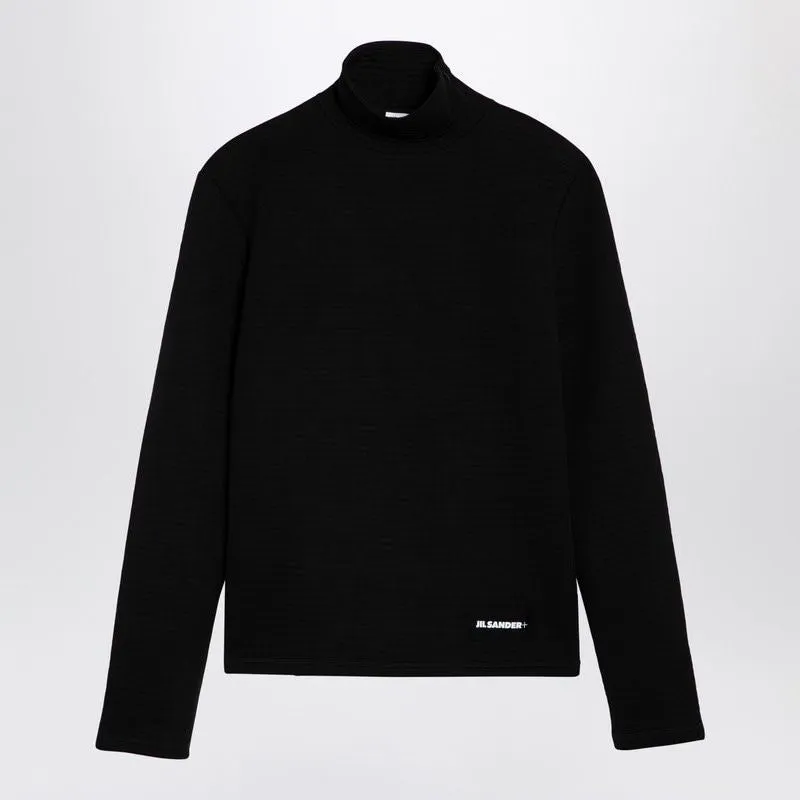 BLACK TURTLENECK SWEATER WITH LOGO PATCH sold by Lord & Taylor