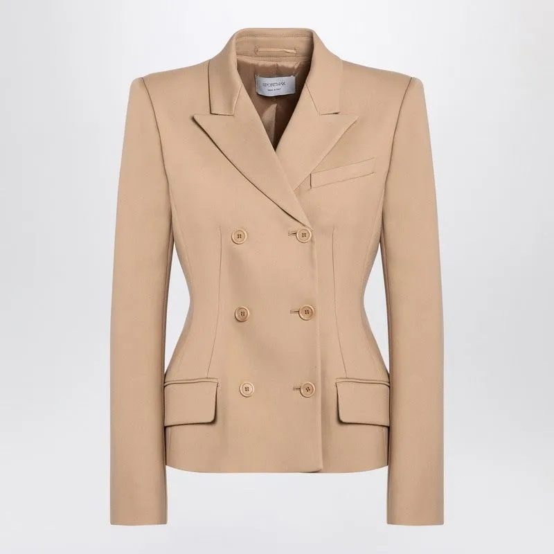 CAMEL-COLOURED DOUBLE-BREASTED JACKET sold by Lord & Taylor