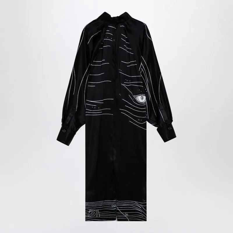 BLACK SILK SATIN MIDI DRESS sold by Lord & Taylor product image thumbnail 2