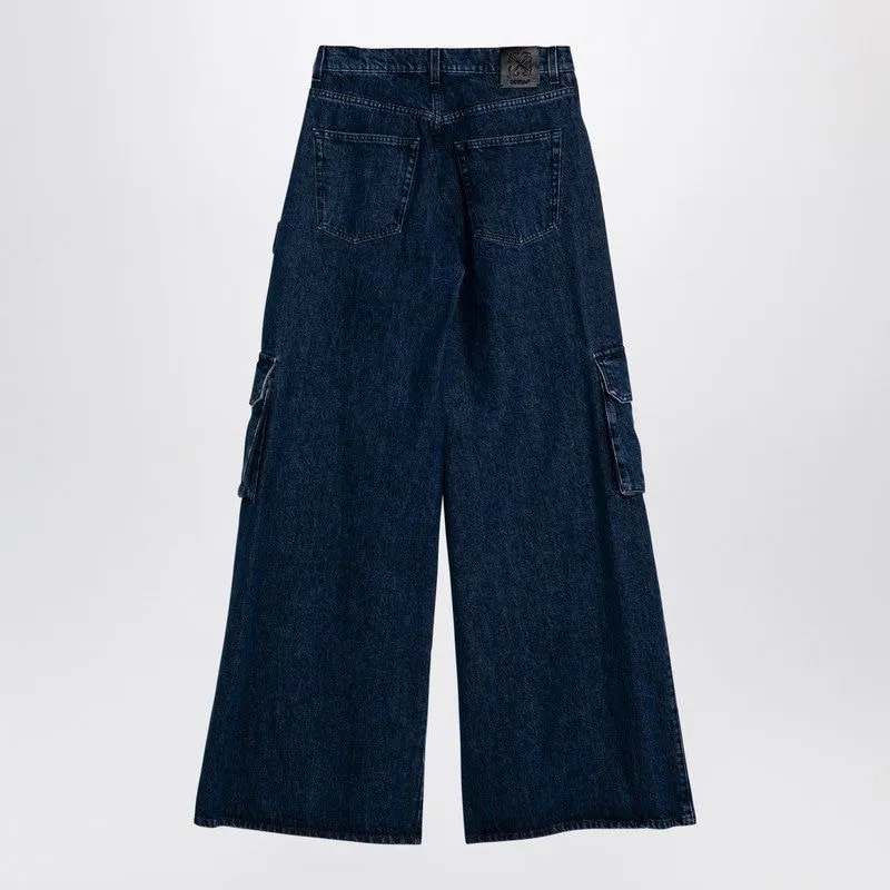 BLUE WIDE CARGO DENIM JEANS sold by Lord & Taylor product image thumbnail 2