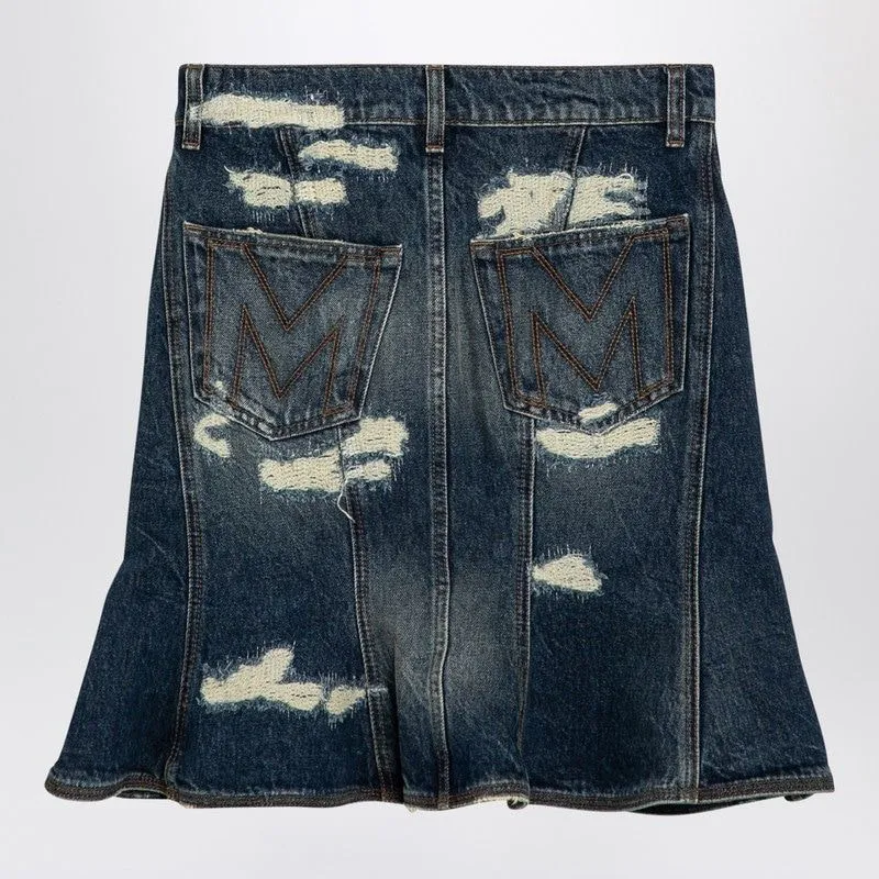 WASHED DENIM SKIRT WITH WORN DETAILS sold by Lord & Taylor product image thumbnail 2