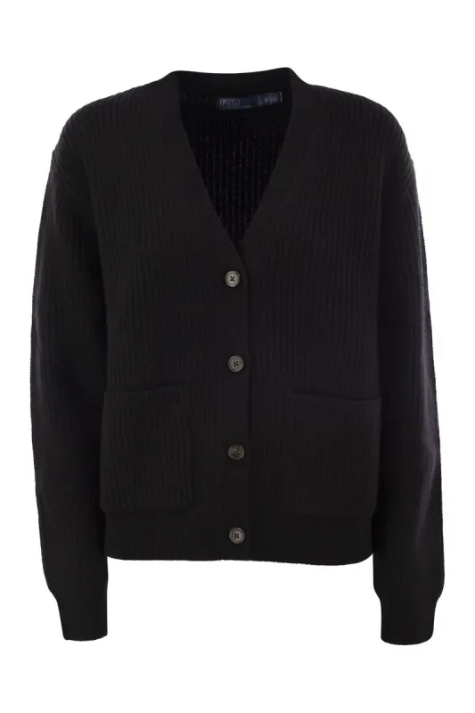 WOOL AND CASHMERE V-NECK CARDIGAN sold by Lord & Taylor