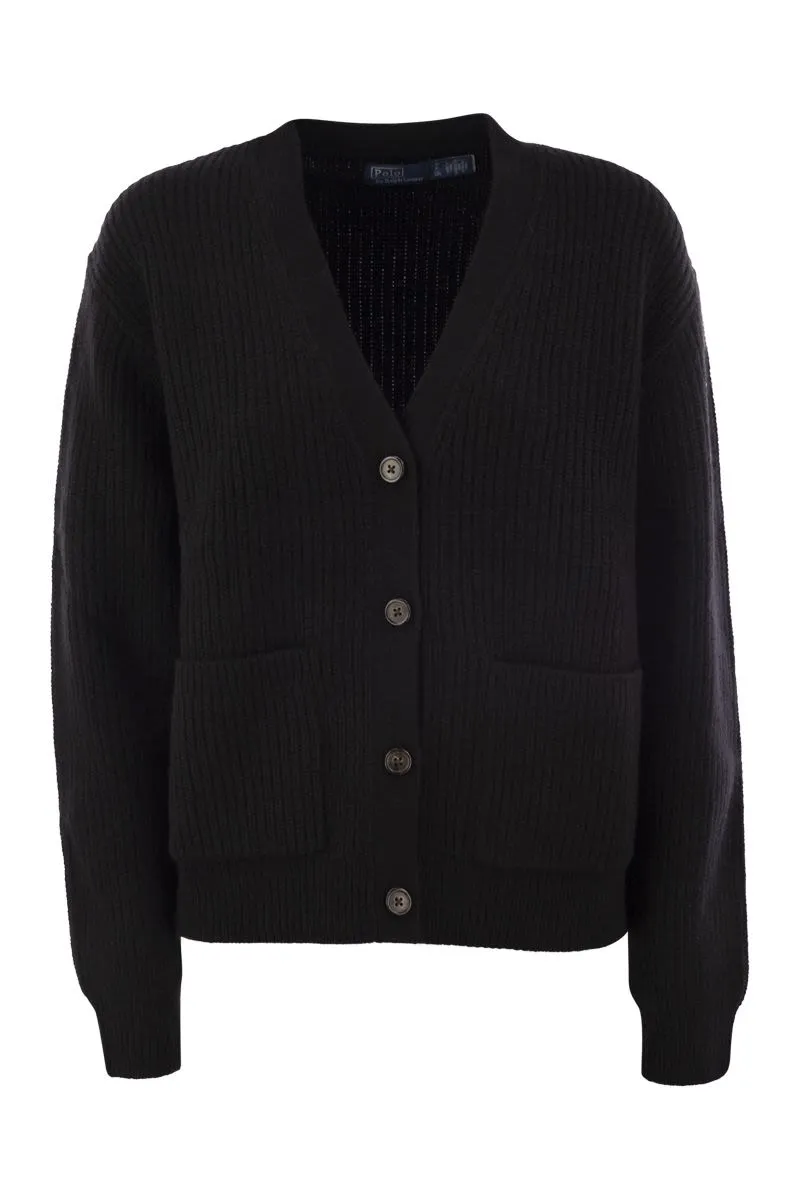 WOOL AND CASHMERE V-NECK CARDIGAN sold by Lord & Taylor