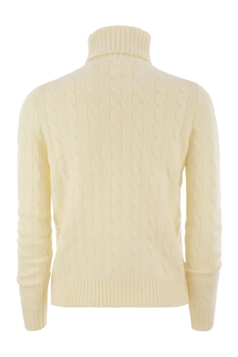 WOOL AND CASHMERE CABLE-KNIT TURTLENECK SWEATER sold by Lord & Taylor product image thumbnail 2