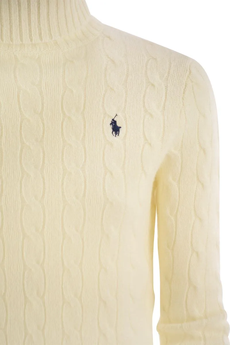 WOOL AND CASHMERE CABLE-KNIT TURTLENECK SWEATER sold by Lord & Taylor product image thumbnail 4