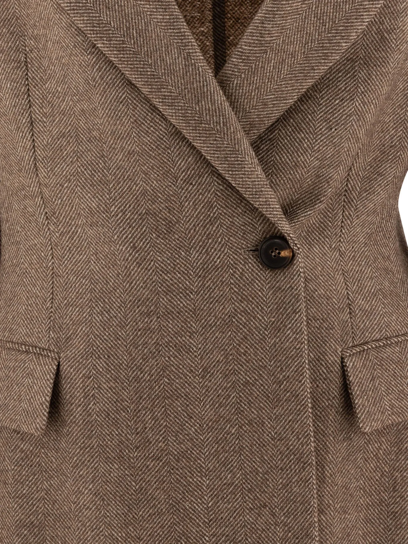 BRUSHED TECHNO WOOL CHEVRON BLAZER WITH MONILI sold by Lord & Taylor product image thumbnail 3