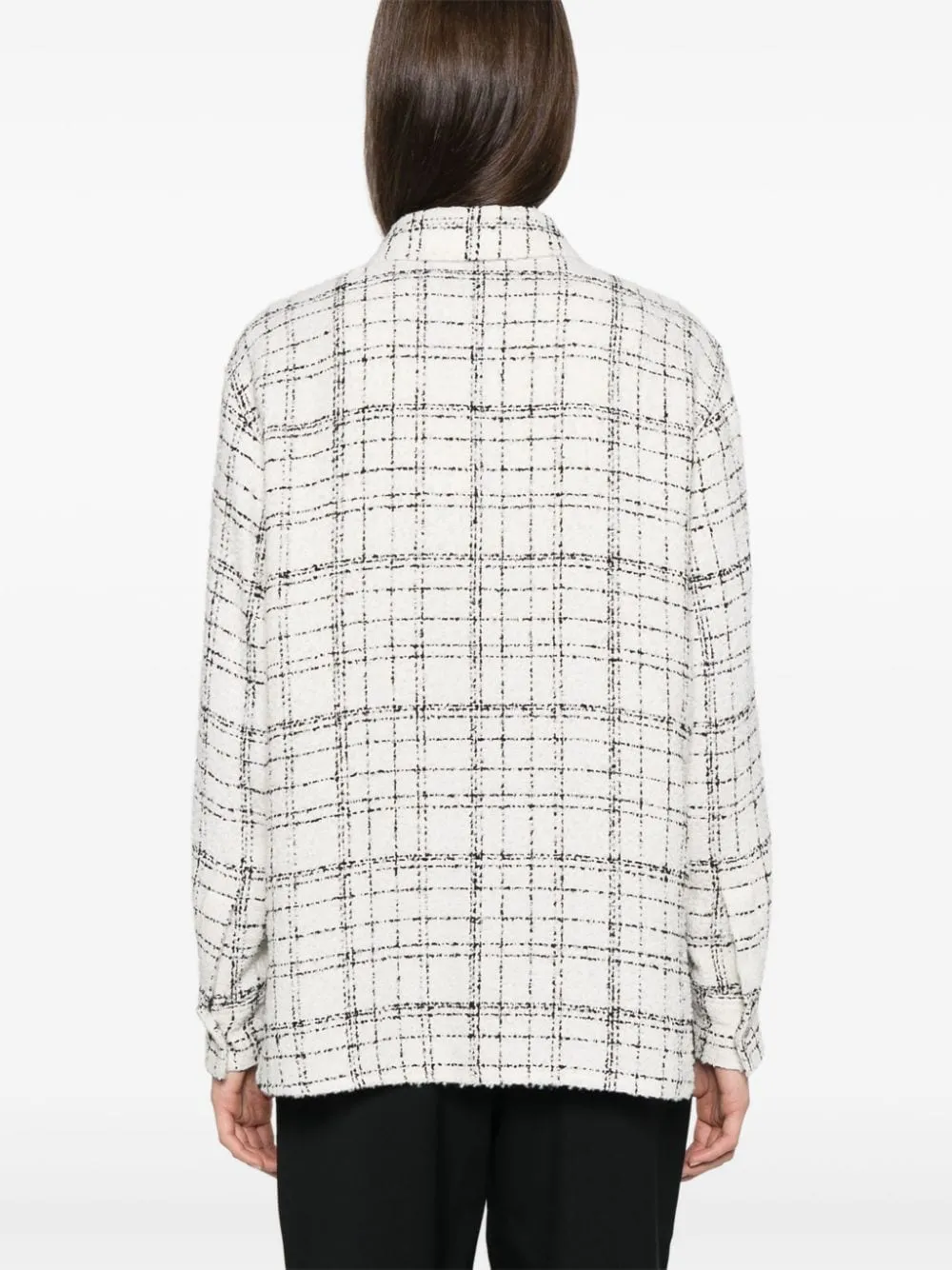 WHITE/BLACK TWEED BOUCLÉ CONSTRUCTION SHIRT sold by Lord & Taylor product image thumbnail 5