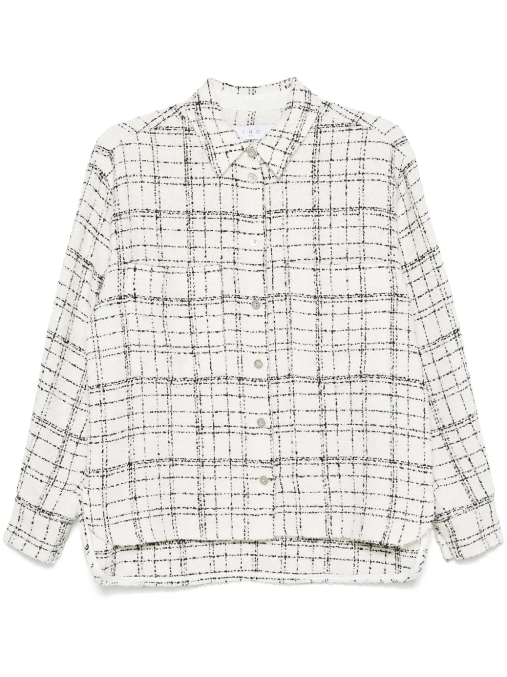 WHITE/BLACK TWEED BOUCLÉ CONSTRUCTION SHIRT sold by Lord & Taylor