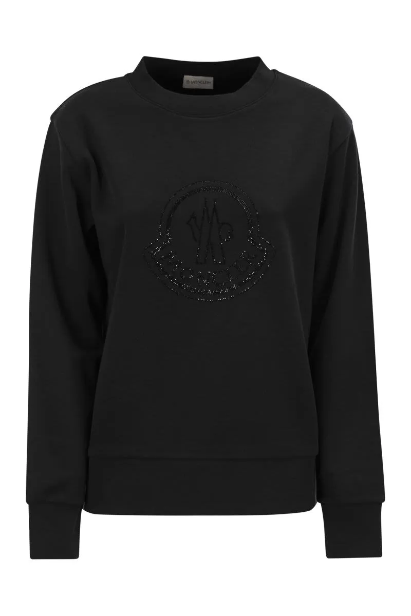 LOGO SWEATSHIRT WITH CRYSTALS sold by Lord & Taylor