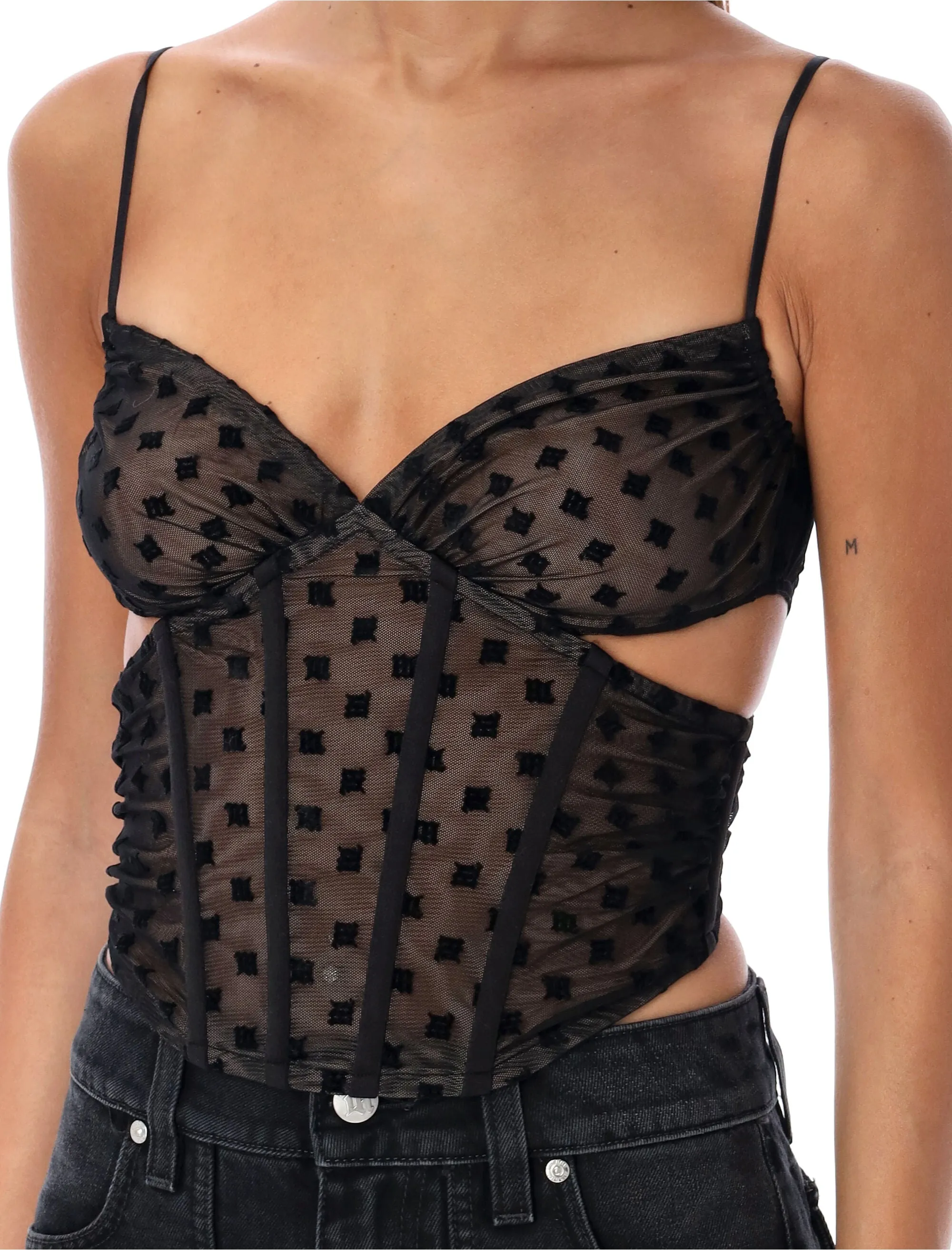 MESH MONOGRAM CORSET sold by Lord & Taylor product image thumbnail 3