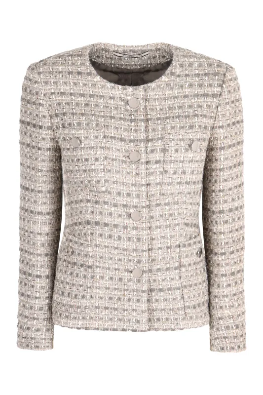 BEVERLY BOUCLE JERSEY SINGLE-BREASTED JACKET sold by Lord & Taylor
