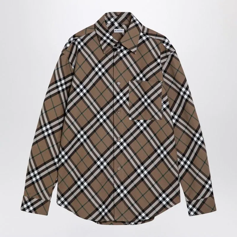 BEIGE CHECK COTTON SHIRT sold by Lord & Taylor