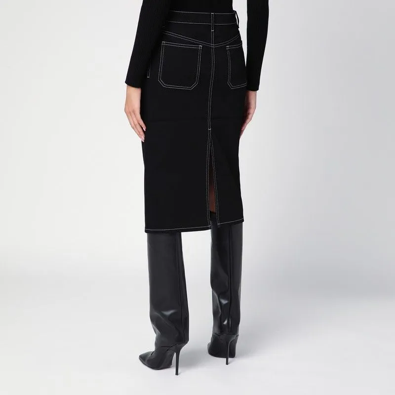 BLACK DENIM MIDI SKIRT sold by Lord & Taylor product image thumbnail 4