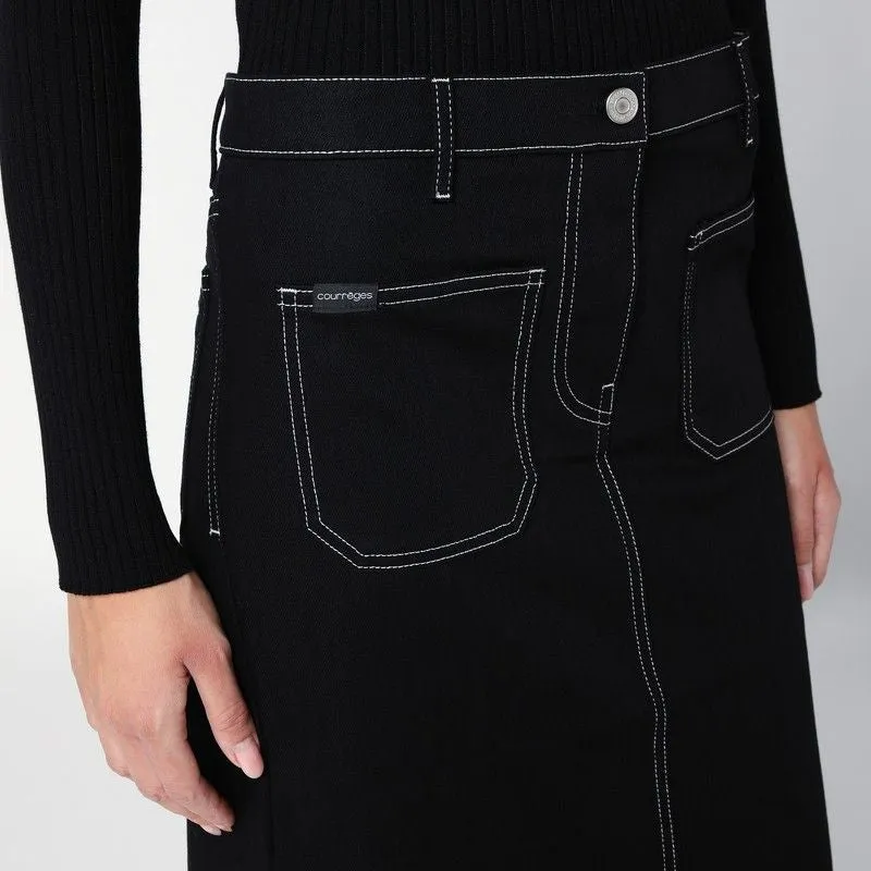 BLACK DENIM MIDI SKIRT sold by Lord & Taylor product image thumbnail 5