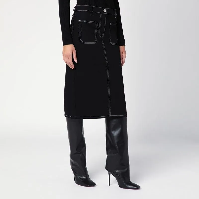 BLACK DENIM MIDI SKIRT sold by Lord & Taylor product image thumbnail 3