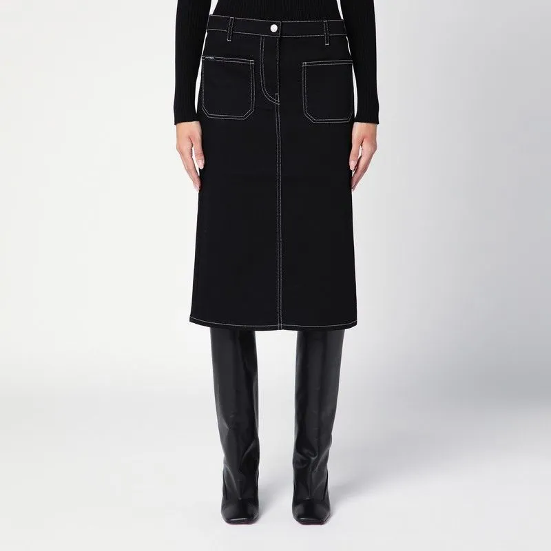 BLACK DENIM MIDI SKIRT sold by Lord & Taylor