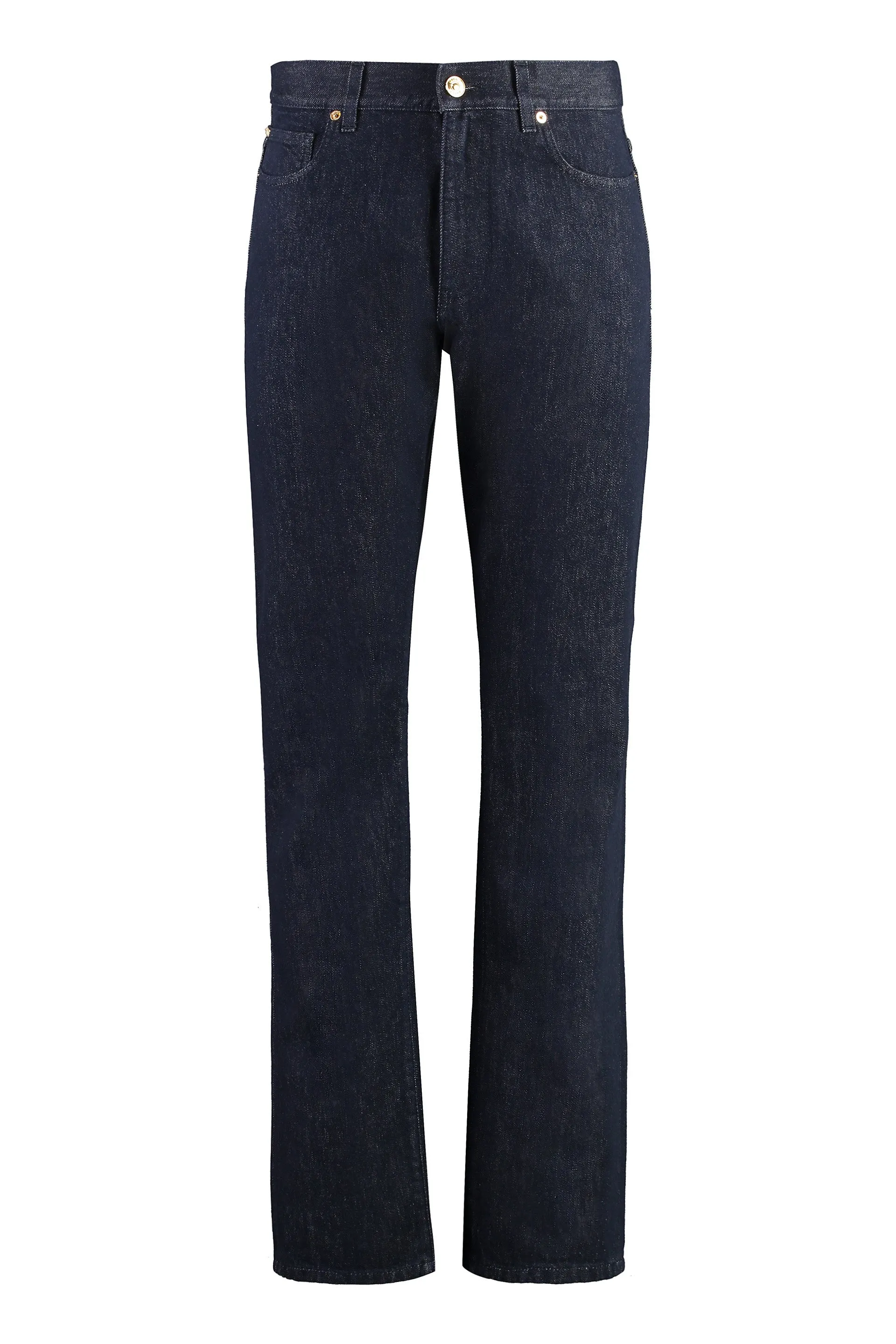 5-POCKET STRAIGHT-LEG JEANS sold by Lord & Taylor