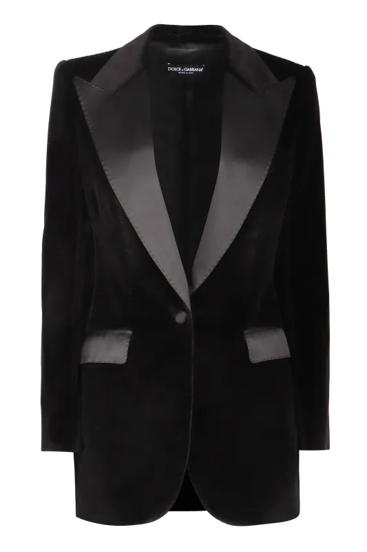 SINGLE-BREASTED VELVET JACKET sold by Lord & Taylor