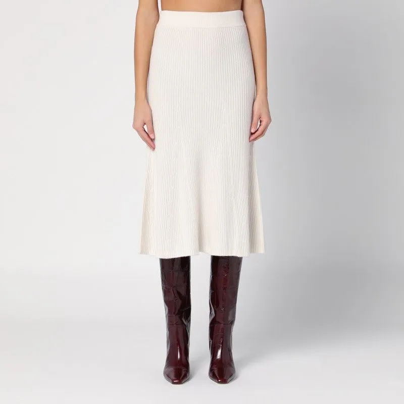 WHITE WOOL RIBBED SKIRT sold by Lord & Taylor