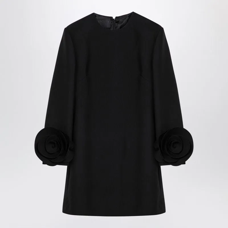 BLACK MINI DRESS WITH ROSE APPLIQUé sold by Lord & Taylor
