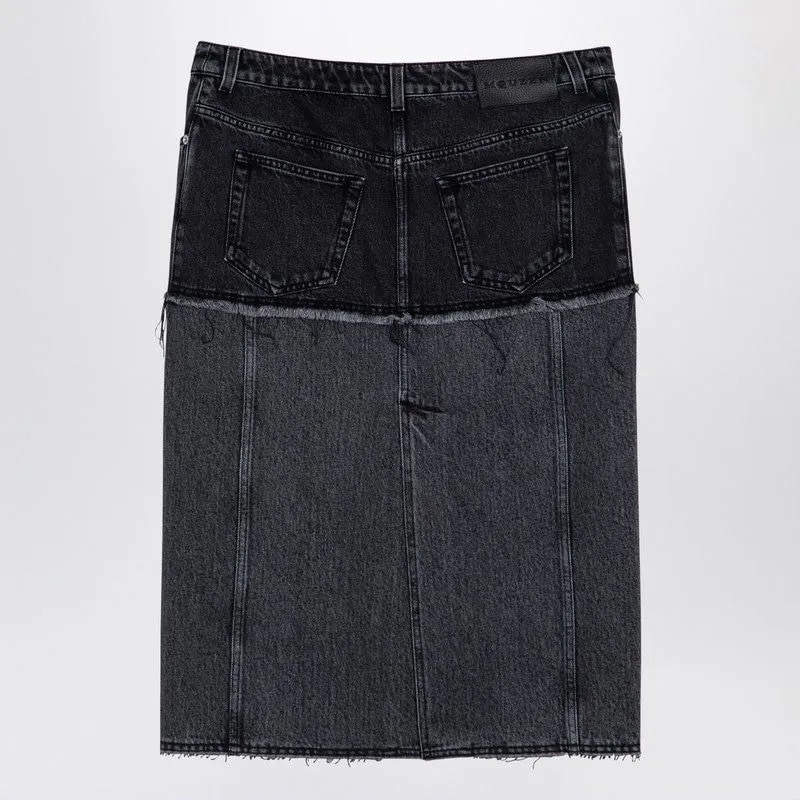 TWO-TONE BLACK DENIM SKIRT sold by Lord & Taylor product image thumbnail 2