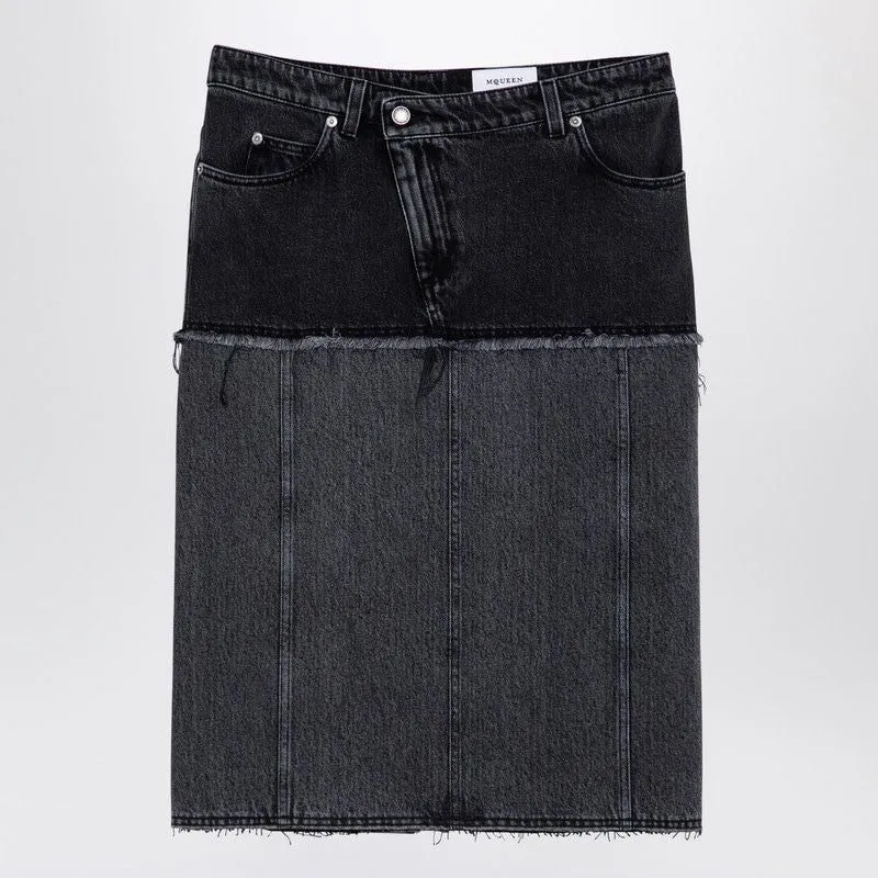 TWO-TONE BLACK DENIM SKIRT sold by Lord & Taylor