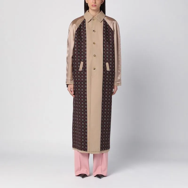 BEIGE REVERSIBLE TRENCH COAT IN GABARDINE AND SATIN sold by Lord & Taylor