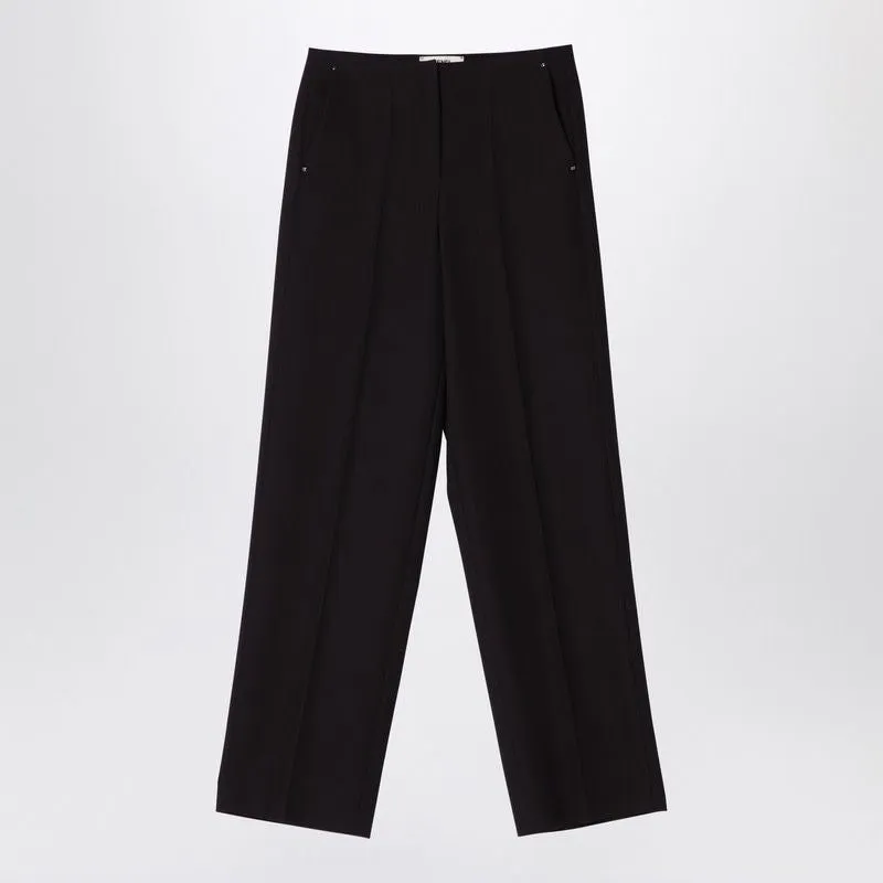 DARK PURPLE GRAIN DE POUDRE WOOL TROUSERS sold by Lord & Taylor