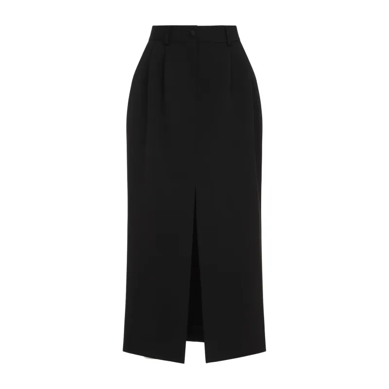 BLACK GABARDINE WOOL PENCIL SKIRT sold by Lord & Taylor