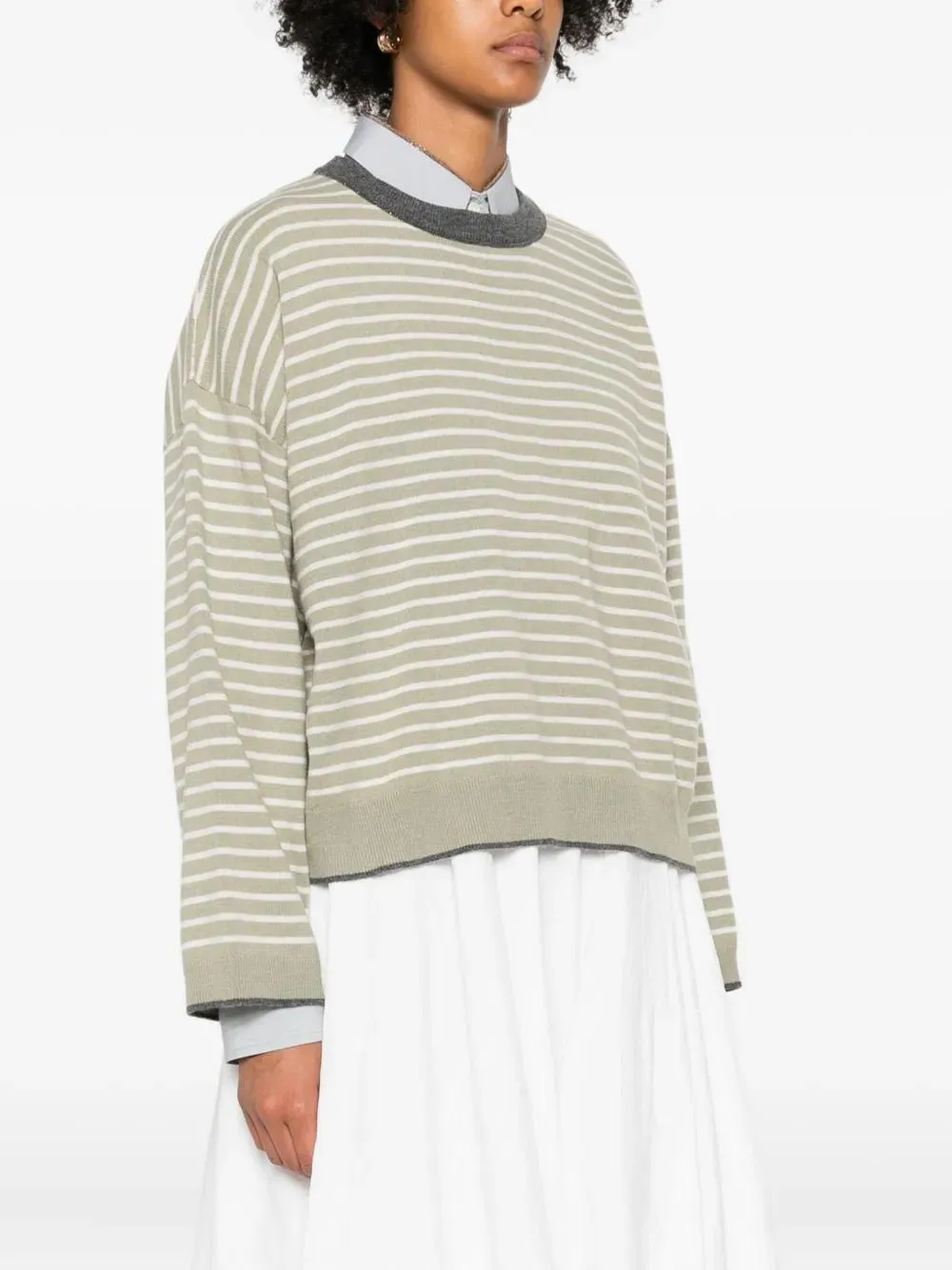 STRIPED ROUND-NECK SWEATER sold by Lord & Taylor product image thumbnail 3
