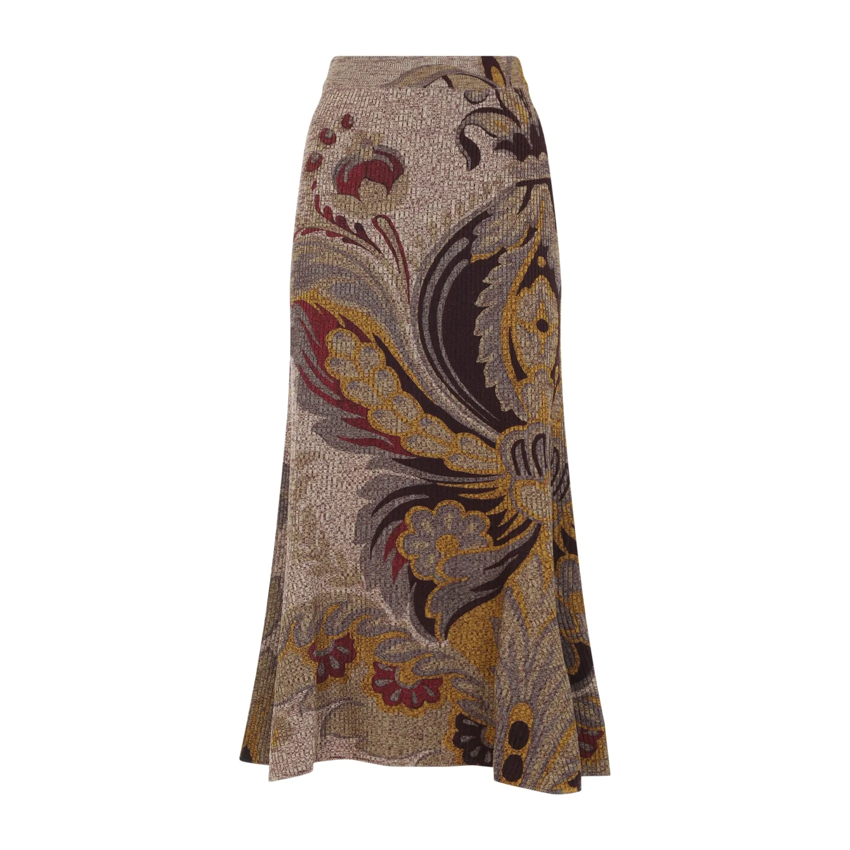 FLORAL-PRINT RIBBED MIDI SKIRT sold by Lord & Taylor