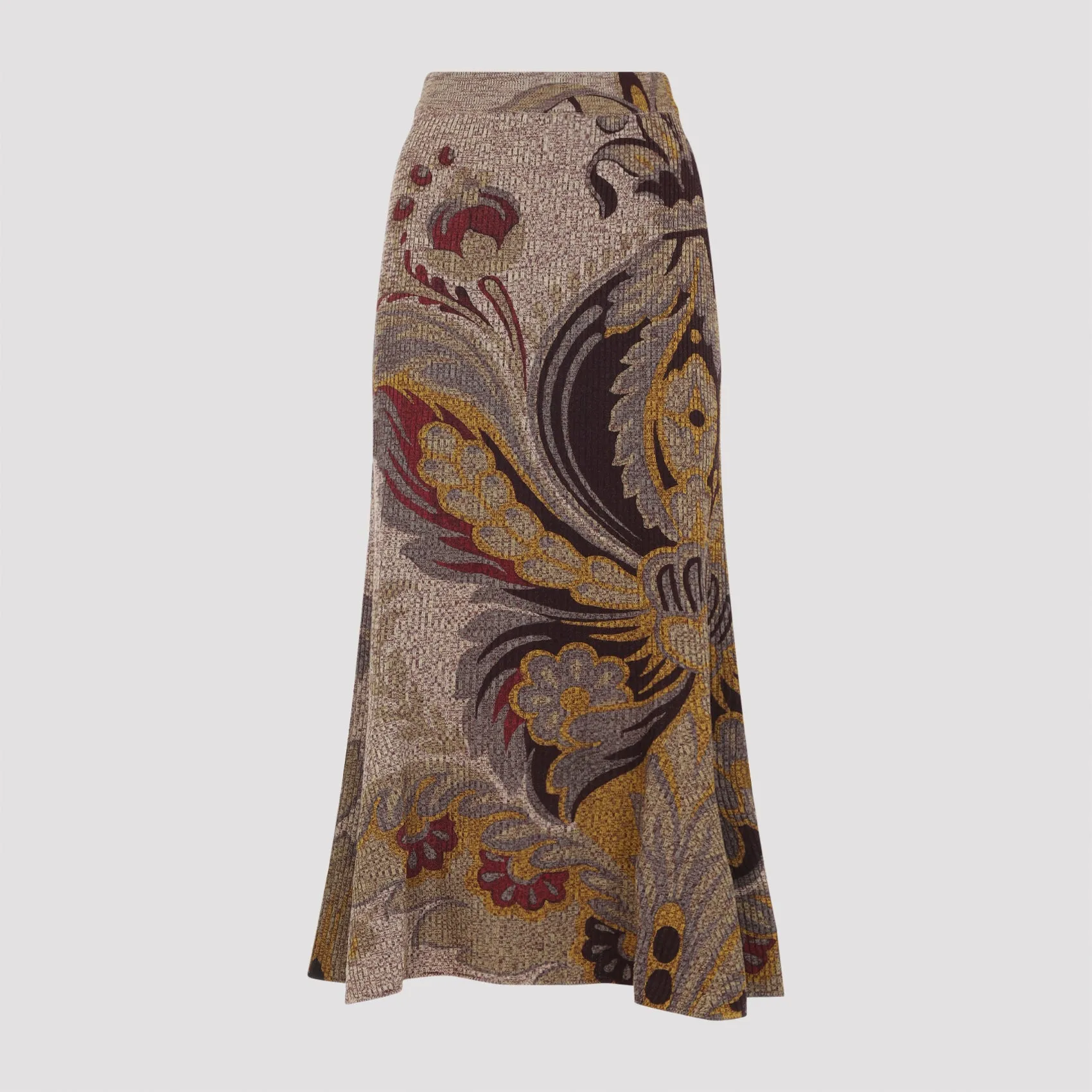 FLORAL-PRINT RIBBED MIDI SKIRT sold by Lord & Taylor product image thumbnail 2