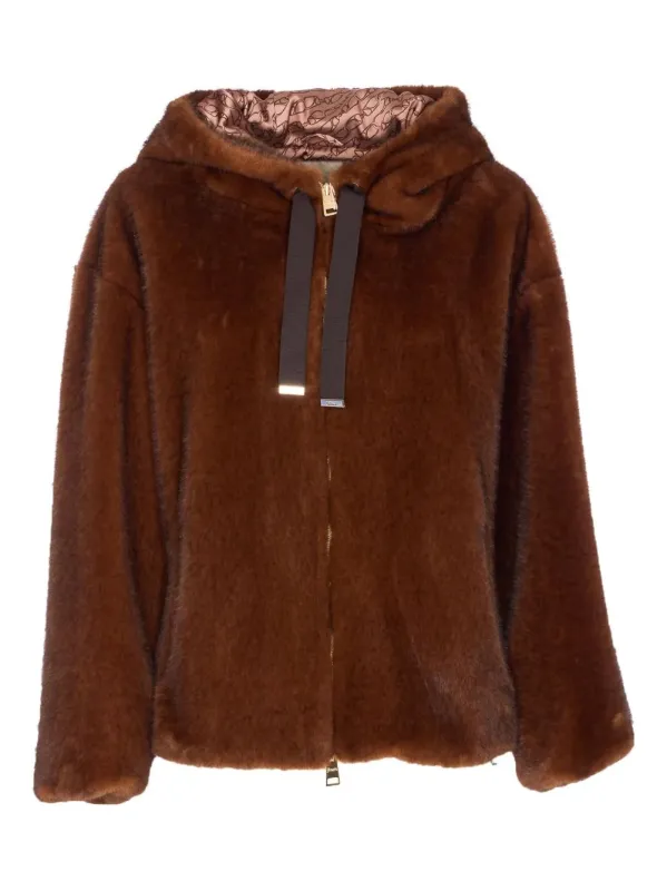 FAUX FUR JACKET WITH HOOD sold by Lord & Taylor