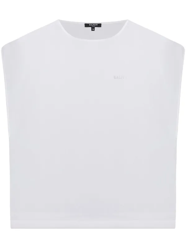 TRANSPARENT CROP SLEEVE TOP made by Balmain