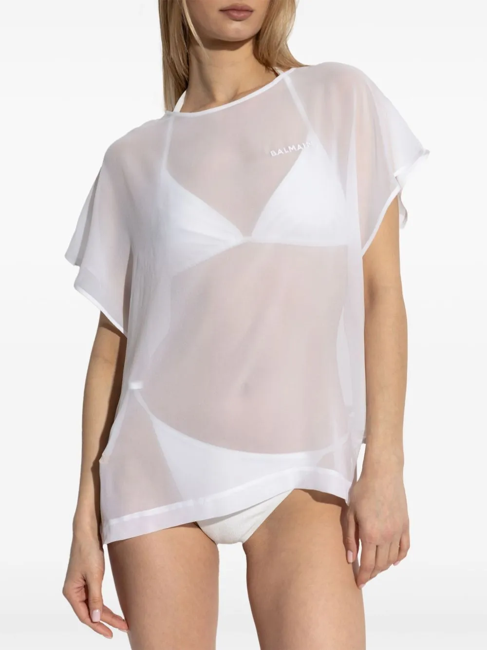 TRANSPARENT CROP SLEEVE TOP sold by Lord & Taylor product image thumbnail 3
