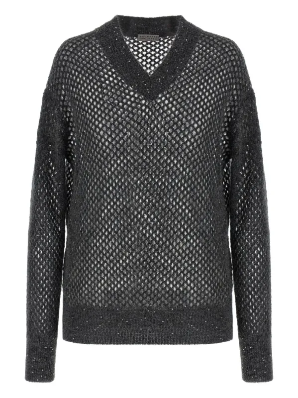 NET V-NECK SWEATER sold by Lord & Taylor